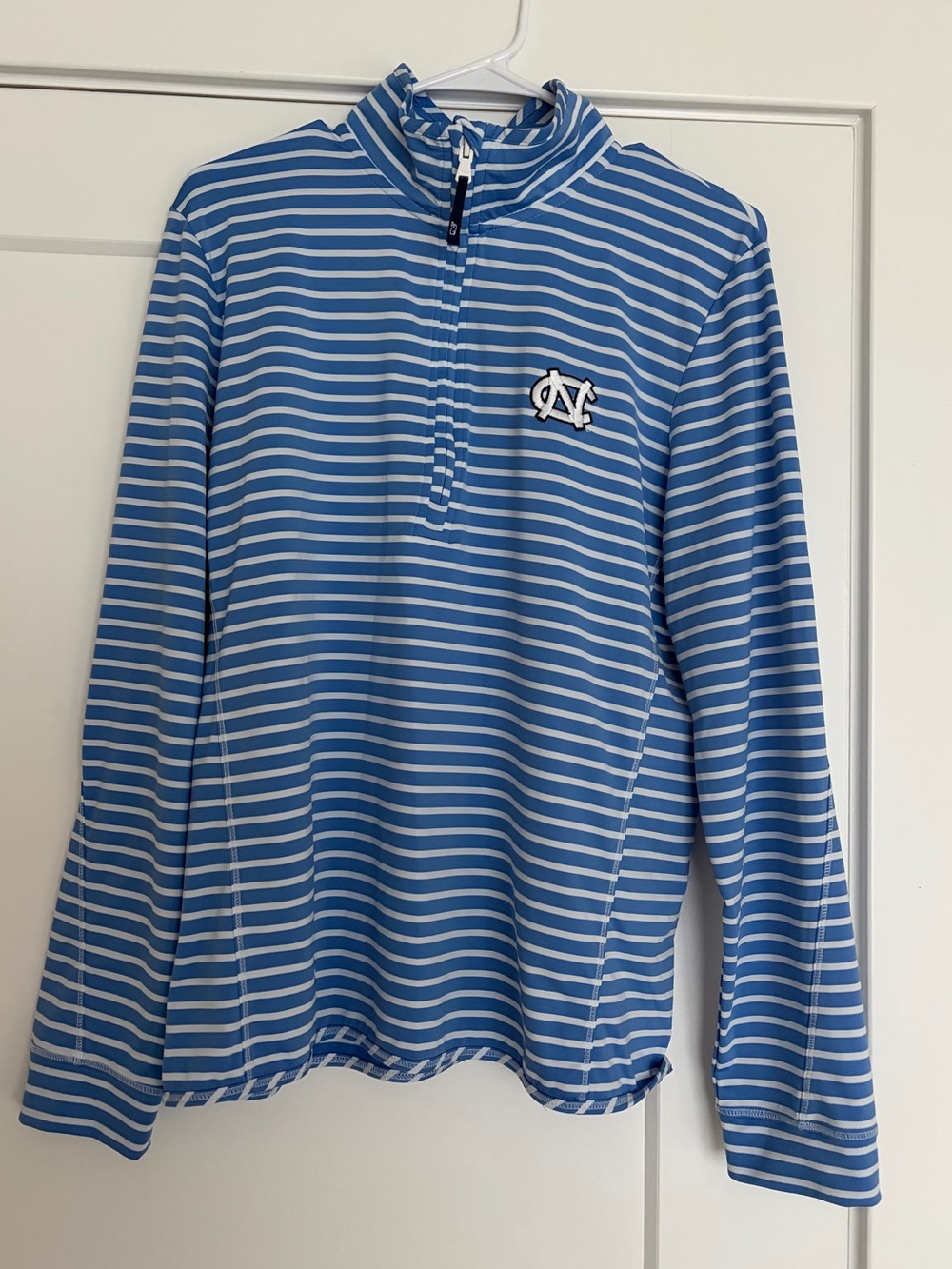 Women’s Vineyard Vines North Carolina Blue & White Striped Quarter-Zip Pullover